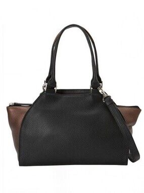 Derek Alexander Central Park Black Bronze Pebble Leather Handbag Purse Organizer
